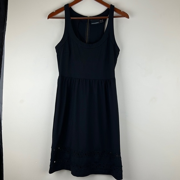 Cynthia Rowley Woman’s Dress M Tank Black Detailed Bottom Little Black Dress